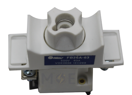 Orient Din Fuse Base for D02 Ceramic Tube Fuse 22x50mm 63A 500VAC | Fuse Port 22x50-FB26A/FA26B D02 | قاعدة بيت فيوز شركة على سكة