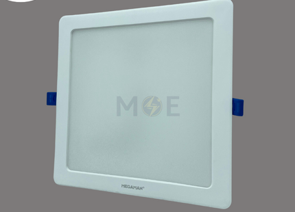 MEGAMAN LED Downlight/ Panel Light White Ceiling Flush Mounted Square Warmwhite 3000K 1730Lm 20cm 24W | MQTL1119F24W | سبوت ليد مربع مخفي بدون ترانس ابيض ورم وايت