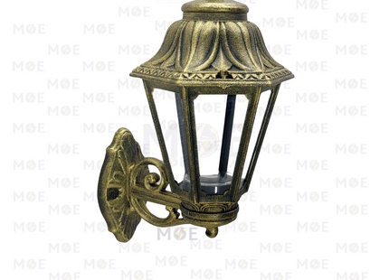 Fumagalli Hexagonal Wall Light Lantern With Clear Panels BISSO/ANNA Bronze E27 45cm | E22.131.000 | فانوس حائط مسدس شفاف برونز