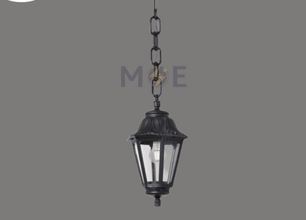 Fumagalli Outdoor Pendant Hexagonal Lantern With Clear Panels SICHEM/RUT Black E27 | 26.120.000.AXE27 | فانوس تنزيلة مسدس شفاف اسود