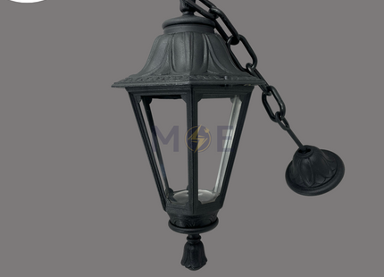 Fumagalli Outdoor Pendant Hexagonal Lantern With Clear Panels SICHEM/RUT Black E27 | 26.120.000.AXE27 | فانوس تنزيلة مسدس شفاف اسود