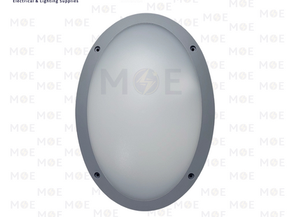 Fumagalli Outdoor Wall Light Oval Bulkhead Lamp Surface Light MADDI WaterProof Gray Opal E27 23cm | LV3.000.000.LYE27 | ابليك حائط فارغ بيضاوي رمادي مغشى