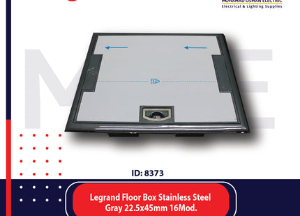 Legrand Floor Box Stainless Steel Gray 22.5x45mm 16module | 01189625 | غطاء علبة ارض مربعة