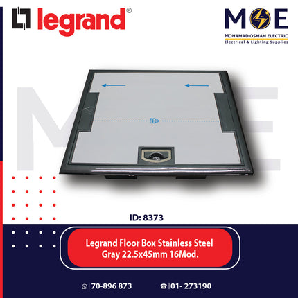 Legrand Floor Box Stainless Steel Gray 22.5x45mm 16module | 01189625