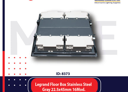 Legrand Floor Box Stainless Steel Gray 22.5x45mm 16module | 01189625 | غطاء علبة ارض مربعة