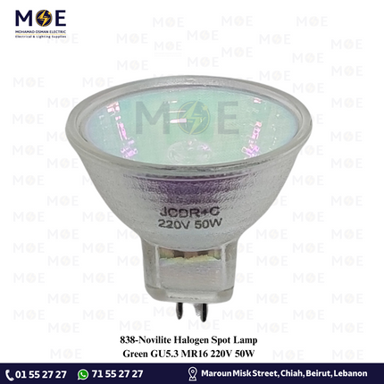 Novilite Halogen Spot Lamp Green GU5.3 MR16 220V 50W