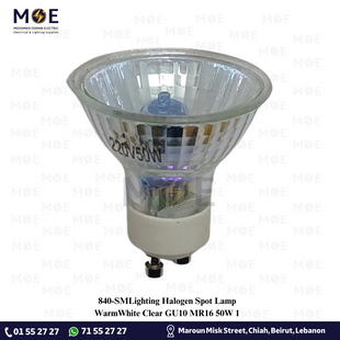 SMLighting Halogen Spot Lamp WarmWhite Clear GU10 MR16 50W | لمبة سبوت هالوجين كعب ستارتر شفاف
