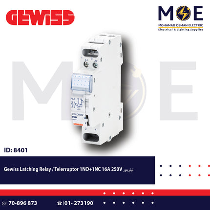 Gewiss Latching Relay / Telerruptor 1NO+1NC 16A 250V | GW D6650