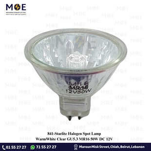 Starlite Halogen Spot Lamp WarmWhite Clear GU5.3 MR16 50W DC 12V | لمبة سبوت هالوجين شفاف