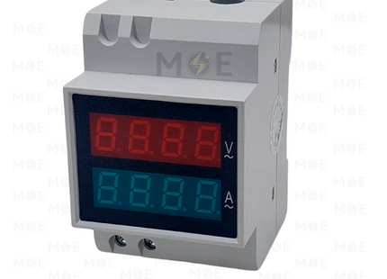 Aelifv Multi-Function Single Phase Digital Voltmeter - Ammeter Din 80-300V AC 0-100A AC 3module | XD52-2042 | ساعة امبير و فولت على سكة
