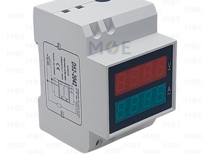 Aelifv Multi-Function Single Phase Digital Voltmeter - Ammeter Din 80-300V AC 0-100A AC 3module | XD52-2042 | ساعة امبير و فولت على سكة