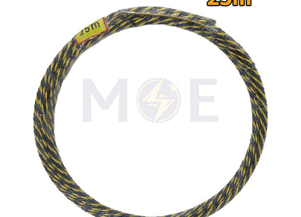 Twisted Polyester Fish Tape Wire Guide Black/Yellow 25m