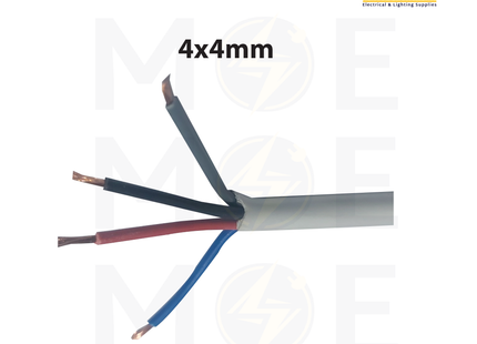 Med Cables Sheathed-Insulated Fiber CU Core 300/500V Flexible White | NYMHY 4x4 mm | كابل مبروم شعري ابيض