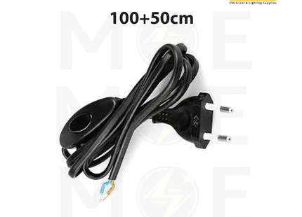 Arditi Single Pole Lamp Cord with Switch & Plug Black 2A 250V 100+50cm | 20092 | شريط لمبدير مع فيش و مفتاح خط واحد اسود