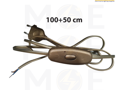 Arditi Double Pole Lamp Cord with Dimmer Switch & Plug Gold 2.5A 250V 100+50cm | 29101 | شريط لمبدير مع فيش و ديمر خطين ذهبي