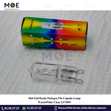 XinMazda Halogen Pin Capsule/Lamp WarmWhite Clear G9 50W