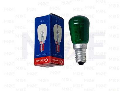 Chiyoda Pilot Lamp/Incandescent Lamp Pygmy Green E14 15W | لمبة عادي برم سن رفيع برفان اخضر