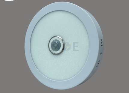 SEG PIR Motion Sensor LED Downlight/ Panel Light White Ceiling Surface Mounted Circular Daylight 6500K 22cm 22W | سبوت ليد مدور ظاهر ابيض دايلايت مع حساس حركة
