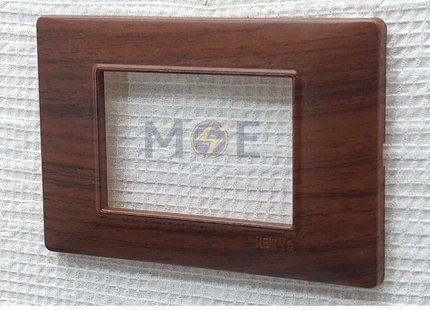 NewVS/ Plana Plastic Cover Plate Cherry Wood Matt 3module | IT401-CherryWood-6 | بلاك بلاستيك بني كرزي ناشف