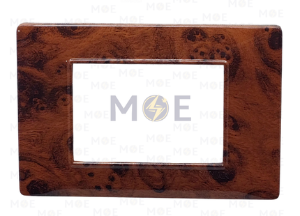 NewVS/ Plana Plastic Cover Plate Cherry Wood Shiny Matt 3module | IT401-CherryWood-8 | بلاك بلاستيك بني كرزي فاتح ناشف