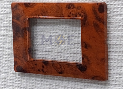 NewVS/ Plana Plastic Cover Plate Cherry Wood Shiny Matt 3module | IT401-CherryWood-8 | بلاك بلاستيك بني كرزي فاتح ناشف