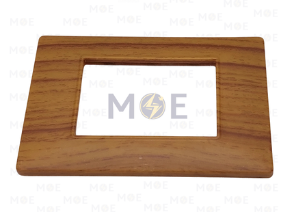 Plana Plastic Cover Plate Amber Oak 52 3module | AmberOak-52 | بلاك بلاستيك سنديان عسلي
