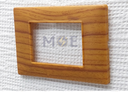 Plana Plastic Cover Plate Amber Oak 52 3module | AmberOak-52 | بلاك بلاستيك سنديان عسلي