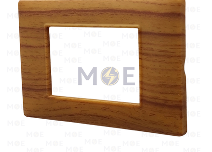 Plana Plastic Cover Plate Amber Oak 52 3module | AmberOak-52 | بلاك بلاستيك سنديان عسلي