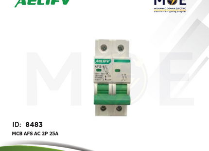 Aelifv MCB AFS AC 2P 25A | AFS-63 AC | دجنتور كهرباء مجوز - قاطع كهربائي