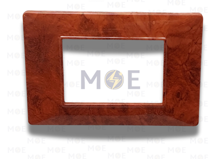 NewVS/ Plana Plastic Cover Plate Cherry Wood Shiny 3module | CherryWood-55 | بلاك بلاستيك كرزي لميع