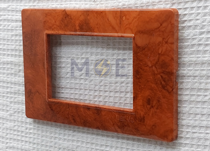 NewVS/ Plana Plastic Cover Plate Cherry Wood Shiny 3module | CherryWood-55 | بلاك بلاستيك كرزي لميع