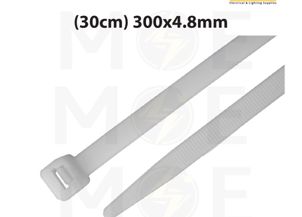GW Cable Tie White ( 30cm ) 300x4.8mm | GT-300STC | رباط بلاستيك رفيع ابيض