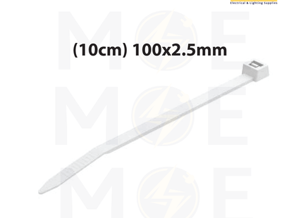 Giantlok Cable Tie White ( 10cm ) 100x2.5mm | GT-100M-C | رباط بلاستيك رفيع ابيض
