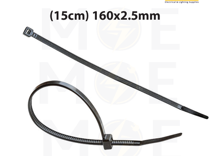Giantlok Cable Tie Black ( 15cm ) 160x2.5mm | GT-160M-CB | رباط بلاستيك رفيع اسود