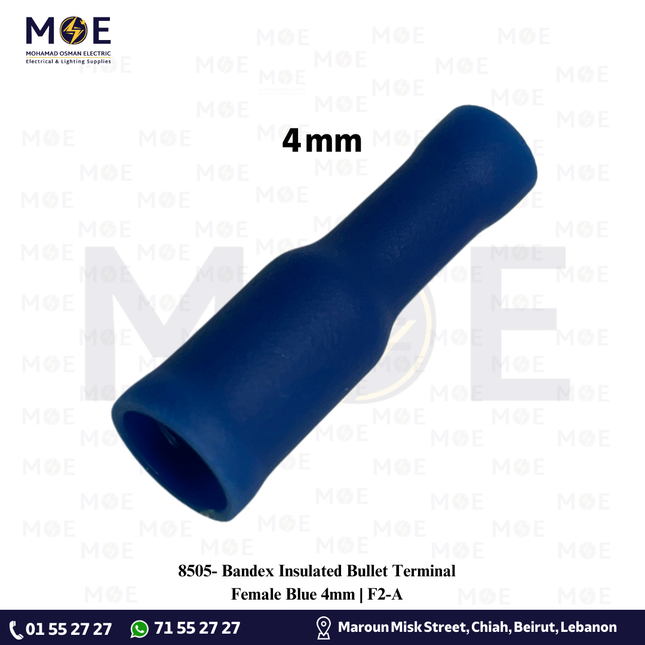 Bandex Insulated Bullet Terminal Female Blue 4mm | F2-A