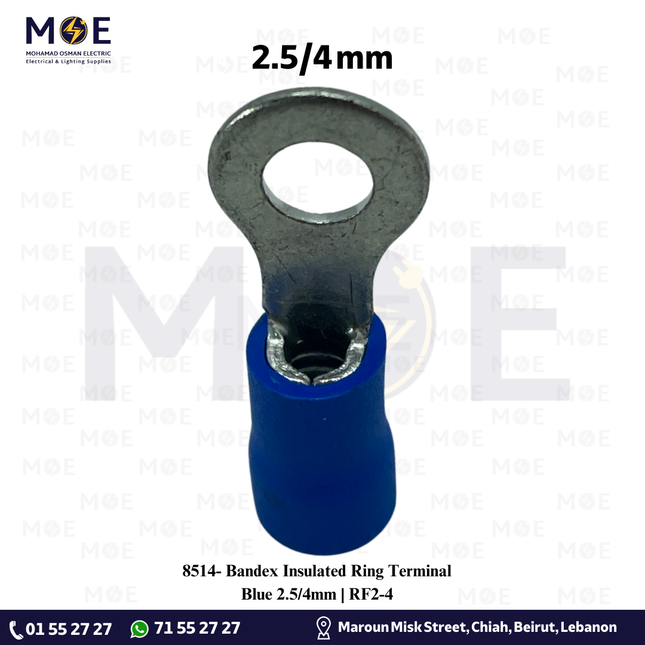 Bandex Insulated Ring Terminal Blue 2.5/4mm | RF2-4