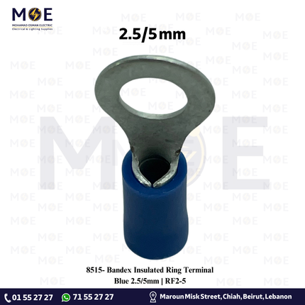 Bandex Insulated Ring Terminal Blue 2.5/5mm | RF2-5