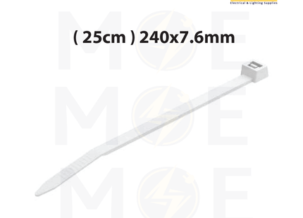 Bandex Cable Tie White ( 25cm ) 240x7.6mm | CT-240-7C | رباط بلاستيك عريض ابيض