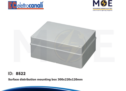 Elettrocanali Surface distribution mounting box Rectangle 300x220x120mm | 410C8 6 | علبة مربعة ظاهرة