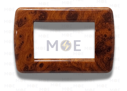NewVS/ Idea Cover Plate Polished Cherry Wood Rondo 3module | IDEA-CherryWood-4 | بلاك بلاستيك كرز لميع روندو