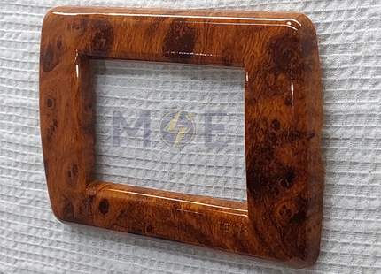 NewVS/ Idea Cover Plate Polished Cherry Wood Rondo 3module | IDEA-CherryWood-4 | بلاك بلاستيك كرز لميع روندو