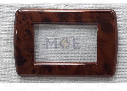 NewVS/ Idea Cover Plate Dark Polished Cherry Wood 3module | IDEA-Cherry Wood-5 | بلاك بلاستيك كرز لميع غامق