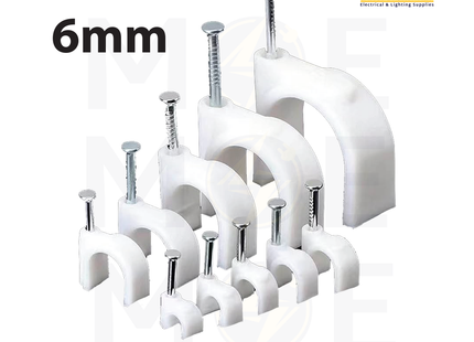 Bandex Cable Clips / Wall Wire Clips 6mm | PNK07WE | اتاش للكابل