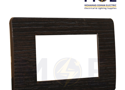 SAS Eco Hams Plastic Cover Plate Aro Black 3module | ECO-0101-414 | بلاك بلاستيك اسود ارو