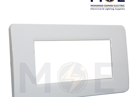 SAS Eco Hams Plastic Cover Plate White 4module | Eco-4 101-101 | بلاك بلاستيك ابيض