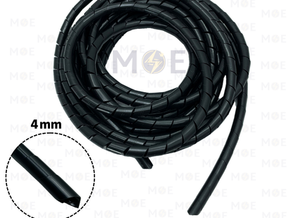 Giantlok Spiral Wrapping bands for cables Black 4mm (In:5mm Out:6mm) | GST-4 | سبيرال رصور لجمع الاسلاك اسود
