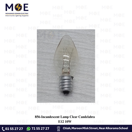 Incandescent Lamp Clear Candelabra E12 10W