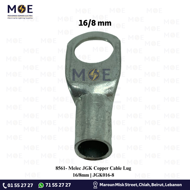 Melec JGK Copper Cable Lug 16/8mm | JGK016-8