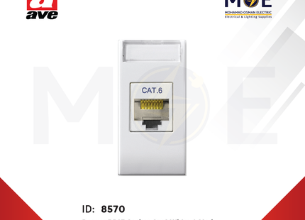 Ave SPA Domus RJ45 Data Socket Cat6 White 1module | 441027C6 | بريز داتا ابيض