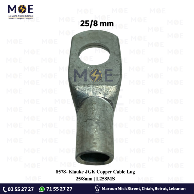 Klauke JGK Copper Cable Lug 25/8mm | L258MS